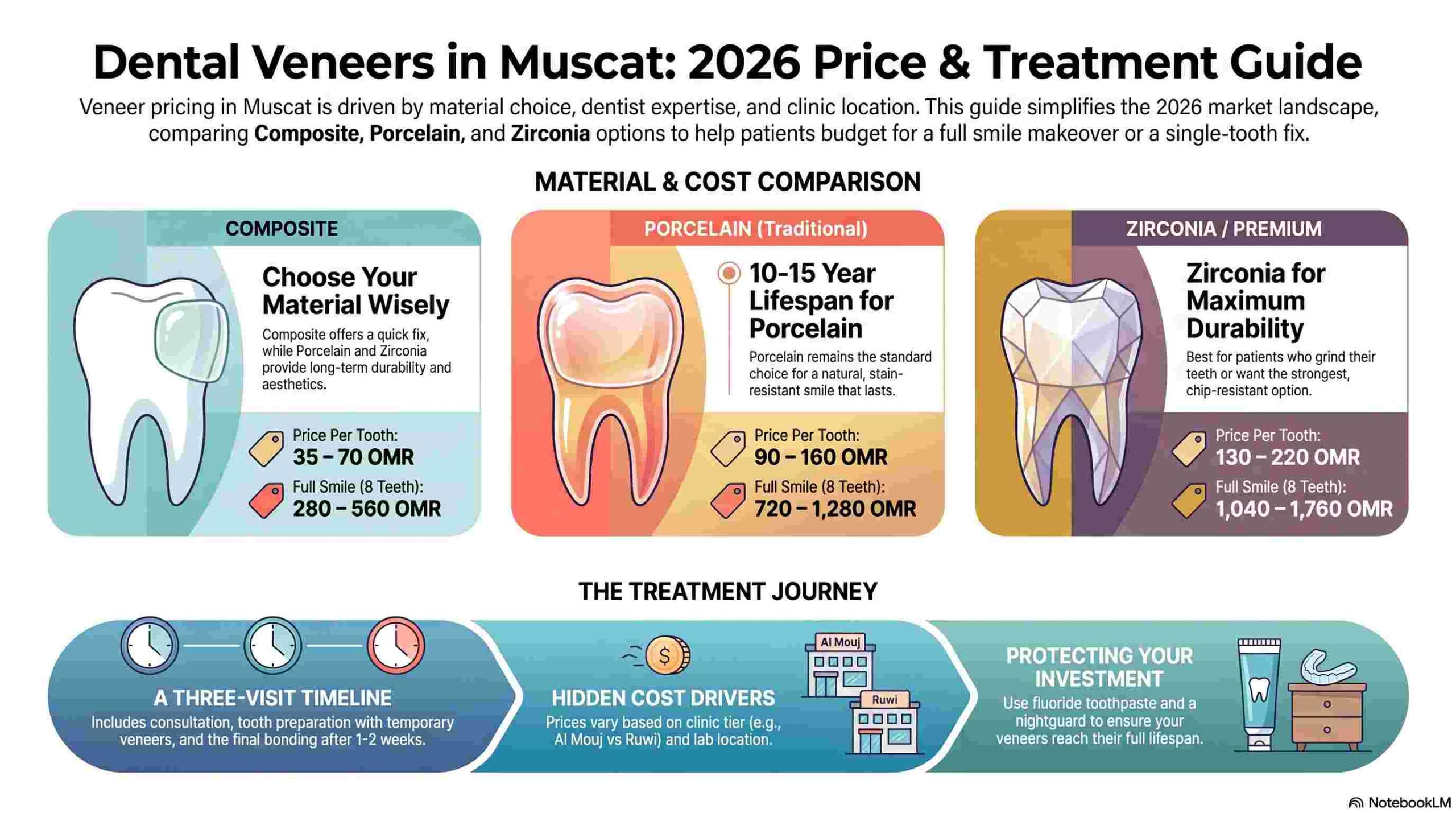 2026 Muscat dental veneer cost infographic