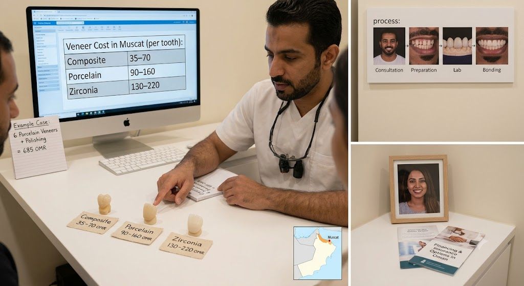Dental veneers cost consultation in Muscat