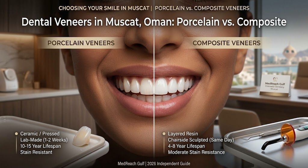 Dental veneers in Muscat, Oman infographic